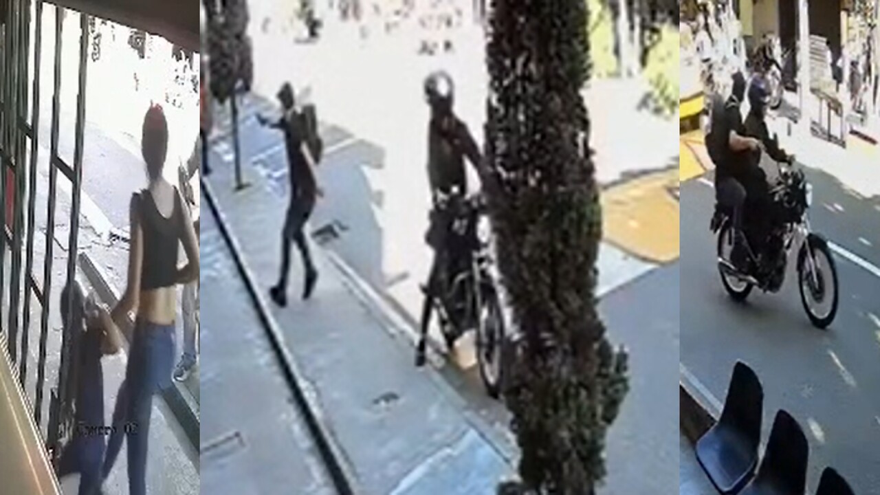 A sillazos ahuyentaron a delincuente que disparó a una madre frente a su hija de 4 años en Bello: en video quedó 1 ataque con arma traumatica en bello1