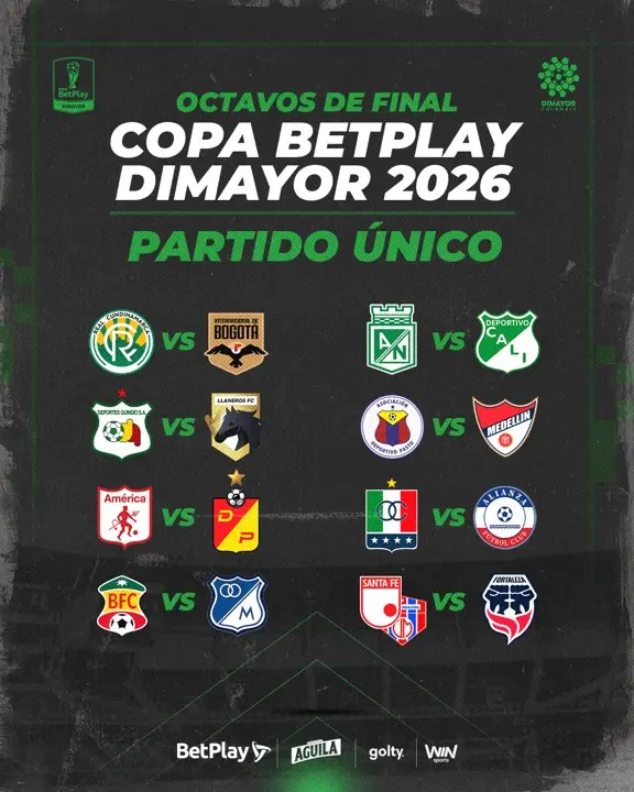 DIMAYOR anuncia cambios en la Copa BetPlay: Octavos y Cuartos de final se jugarán a partido único 2 copa betplay 2026