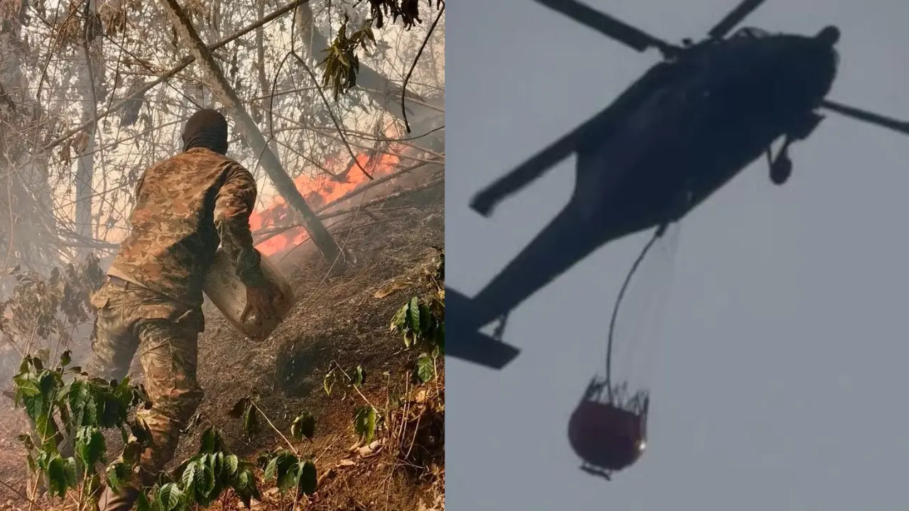 ¡El incendio no afloja! Refuerzan con helicóptero las labores en Abejorral, Antioquia 3 ¡El incendio no afloja! Refuerzan con helicóptero las labores en Abejorral, Antioquia