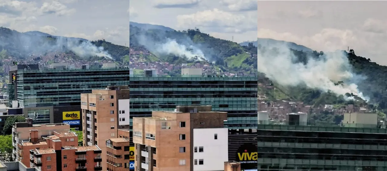¡Alarma en el sur! Voraz incendio forestal se registra en límites de Medellín e Itagüí 2 itagui
