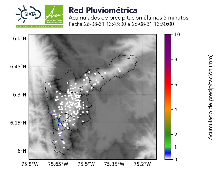 ¡Atención! Fuertes lluvias sorprenden al sur del Valle de Aburrá y avanzan hacia el occidente de Medellín 2 lluvias lunes 31 de agosto