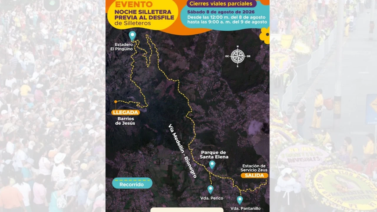 ¡Ojo si va para Santa Elena! Cerrarán las vías por la Noche Silletera este sábado 2 ¡Ojo si va para Santa Elena! Cerrarán las vías por la Noche Silletera este sábado