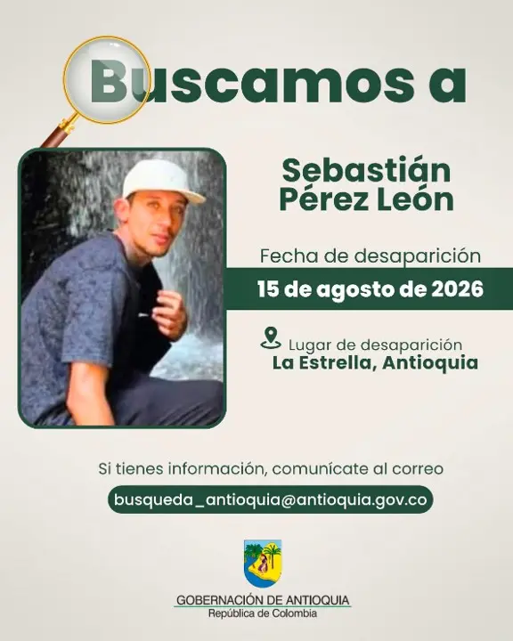 ¿Lo ha visto? Buscan a Sebastián Pérez León, desaparecido en el municipio de La Estrella 2 sebastian perez