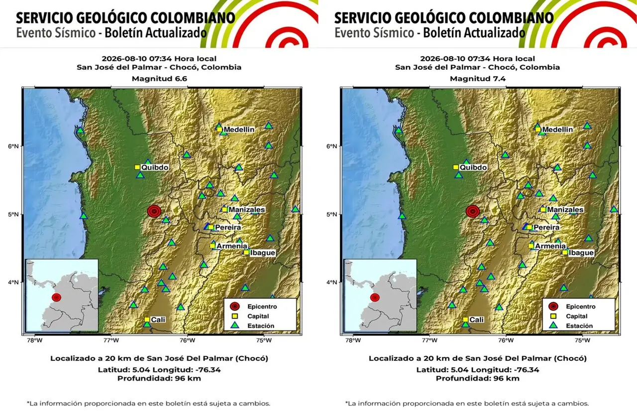 ¡Atención! SGC corrige magnitud del temblor: fue de 7.4 con epicentro en el Chocó 2 terremoto en colombia