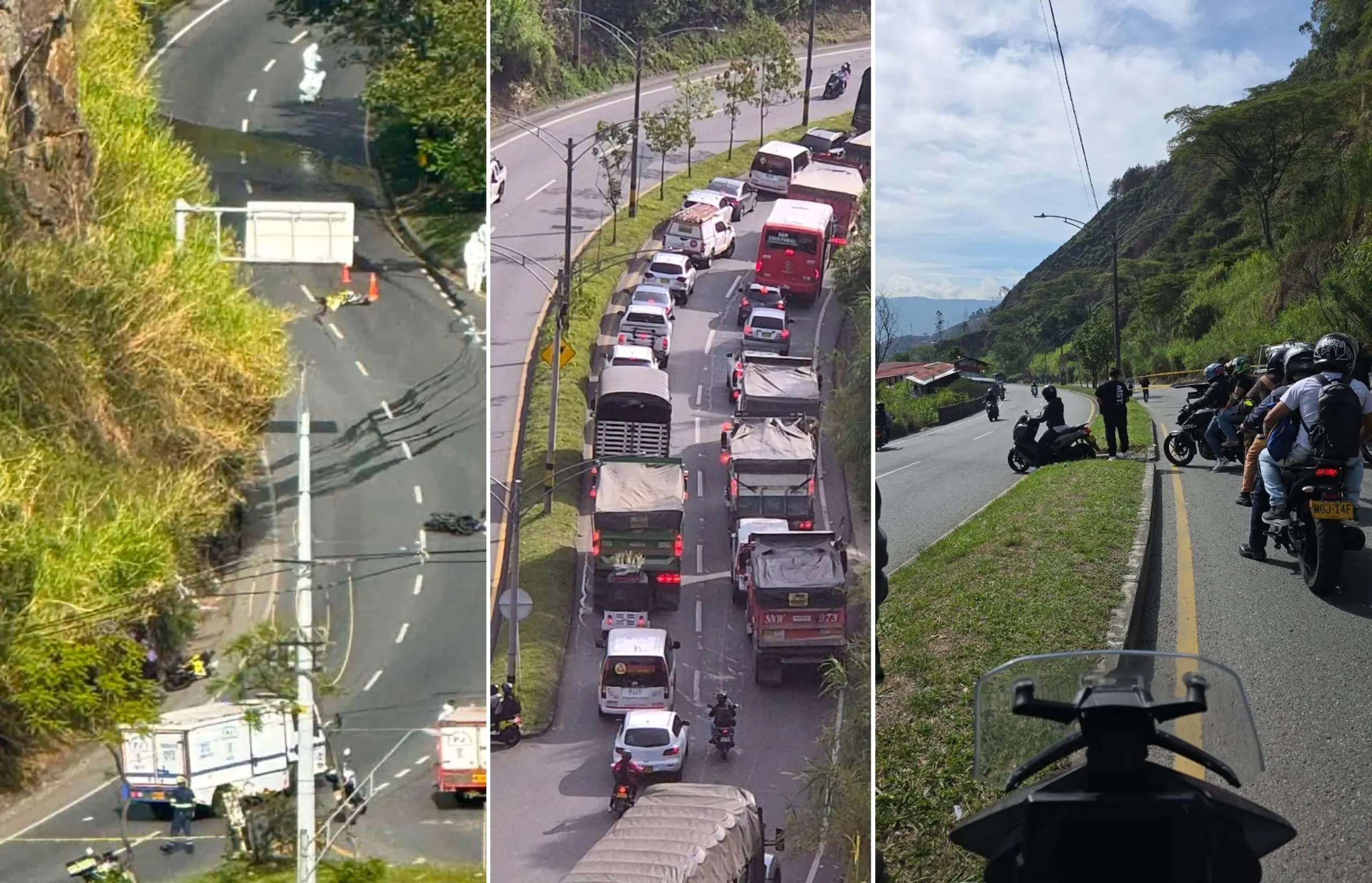 Fuerte choque entre dos motos deja un muerto en la vía al Túnel de Occidente, sector Blanquizal 2 via occidente2 scaled