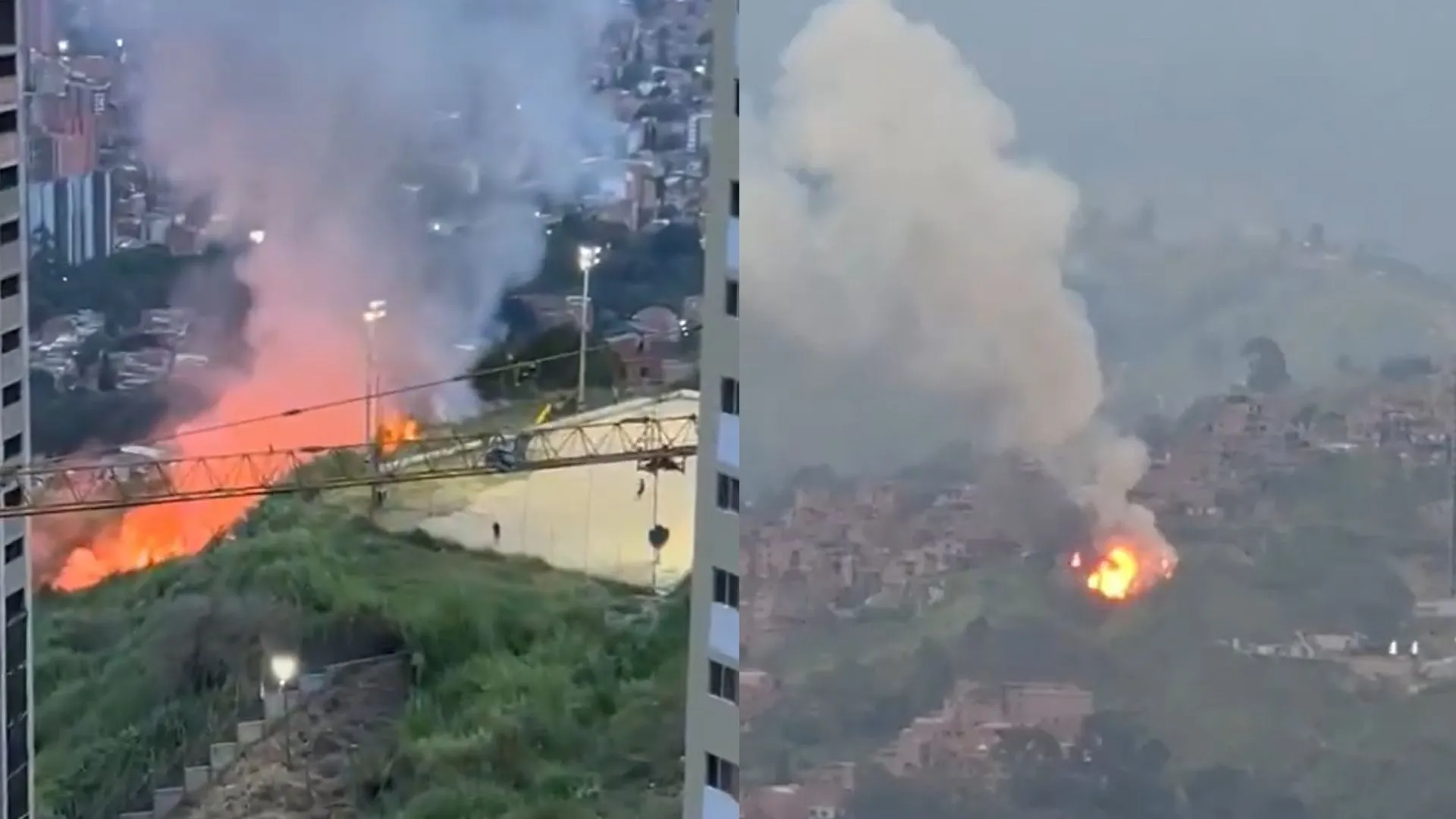 ¡Arde la comuna 13! Bomberos trabajan para controlar incendio forestal en La Pradera