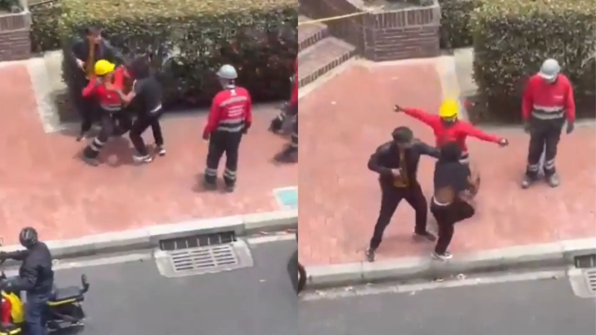 ¡Lo cogieron a golpes! Trabajadores de una obra retuvieron a presunto ladrón en Bogotá