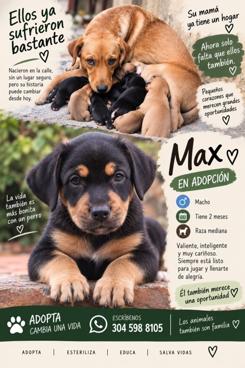 Max, Simón, Nala o Luna te esperan: conoce a los cuatro cachorritos que buscan una segunda oportunidad ¡Adopta, no compres! 2 adopta