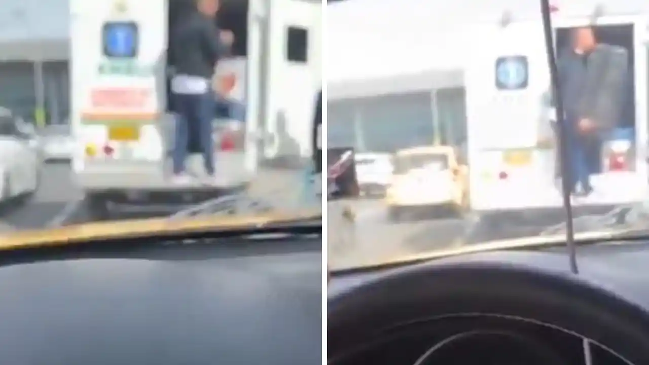 Pillan a ambulancia 'disfrazada de taxi' transportando maletas y pasajeros hacia el aeropuerto en Bogotá