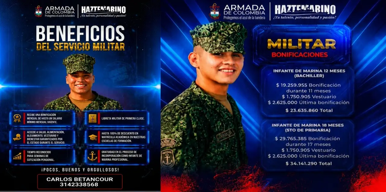 ¡Atención jóvenes paisas! La Armada Nacional abre gran convocatoria en Medellín para definir la situación militar 2 beneficios armada servicio militar