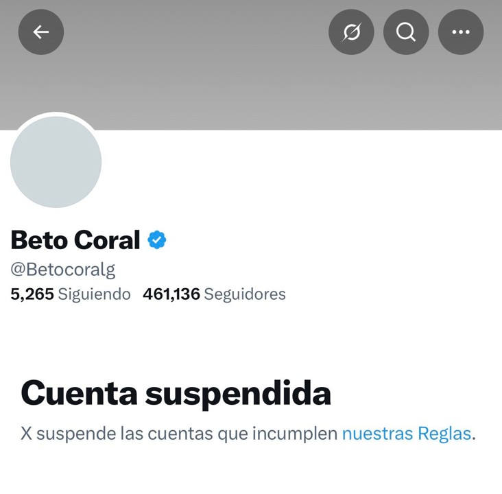 ¡Se quedó sin megáfono! La red social X suspende la polémica cuenta del activista Beto Coral 3 beto suspendido1