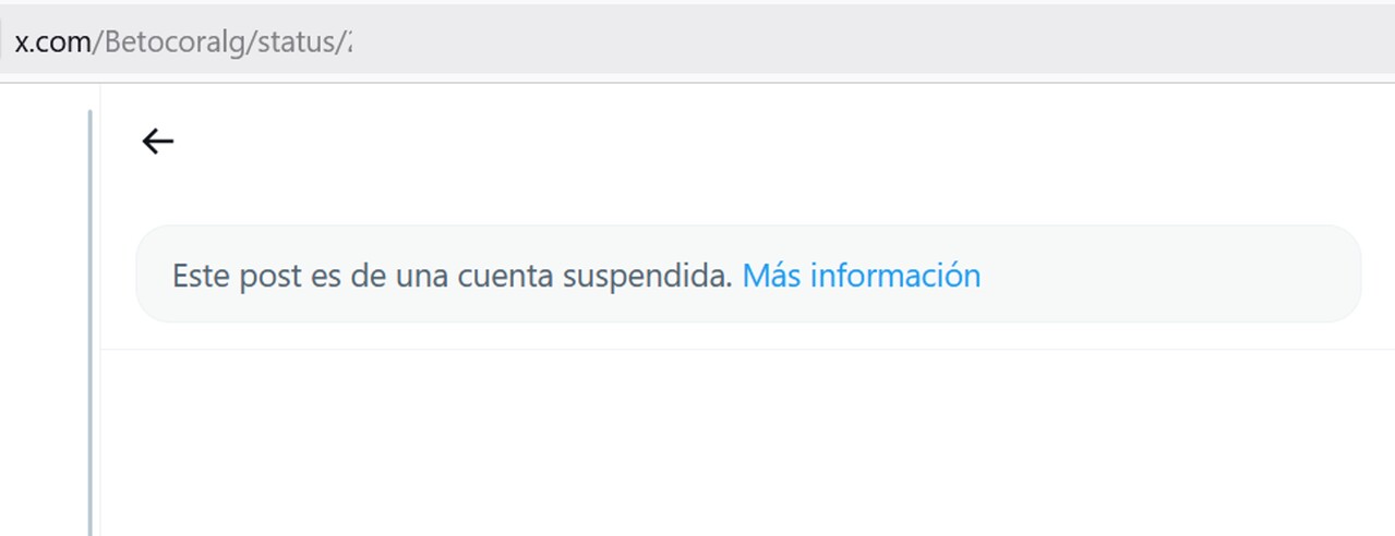 ¡Se quedó sin megáfono! La red social X suspende la polémica cuenta del activista Beto Coral 2 beto suspendido2
