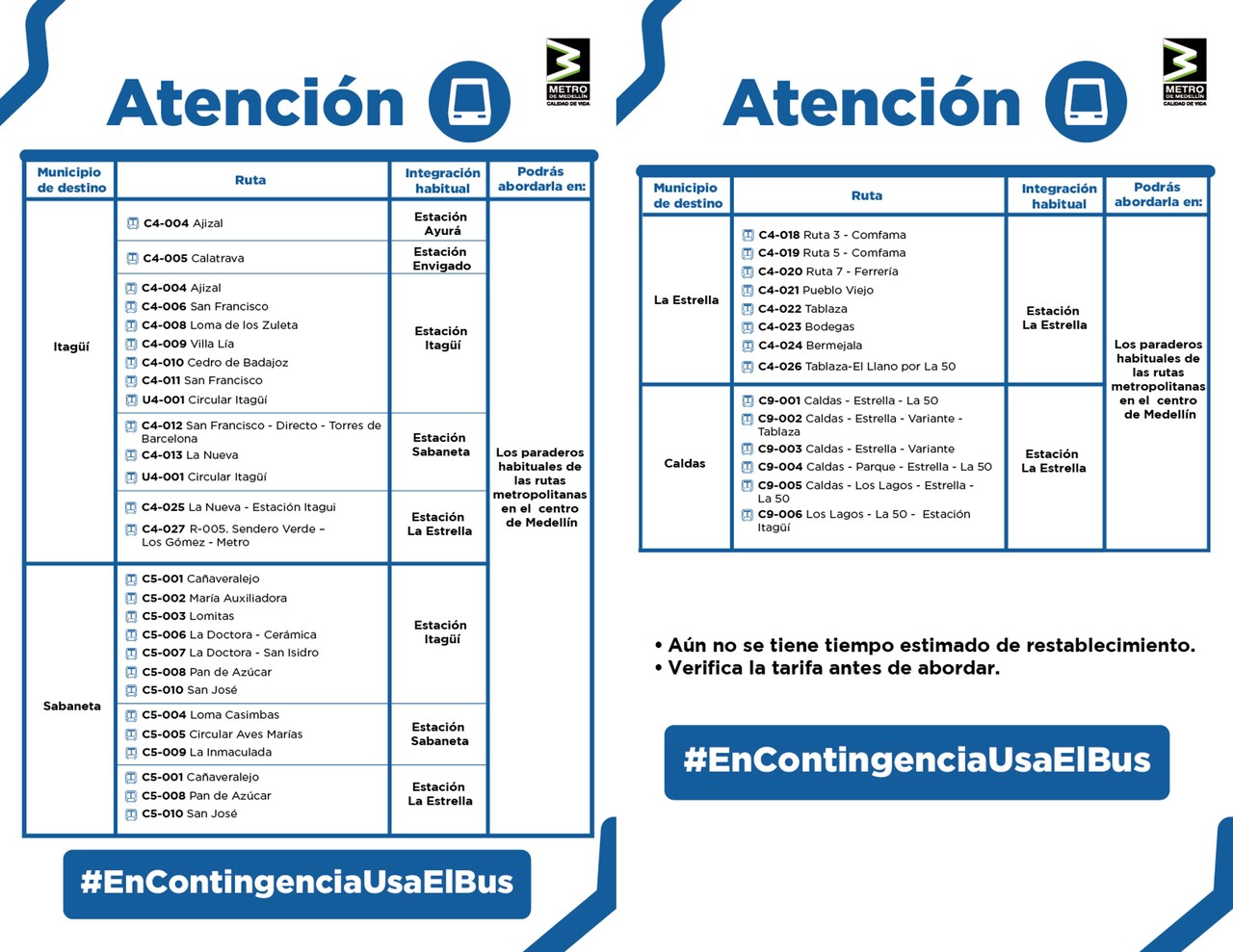 Metro de Medellín implementa Plan de Continuidad por inconveniente técnico en la Línea A 3 buses2
