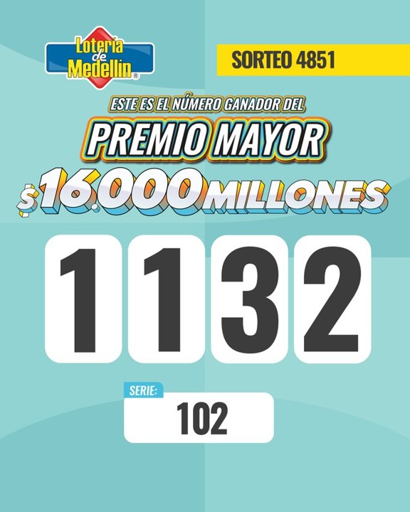 Resultados de la Lotería de Medellín: 4 de septiembre 2 med mayor sept4