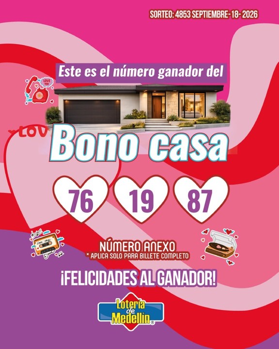 Resultados de la Lotería de Medellín: 18 de septiembre 6 Resultados de la Lotería de Medellín: 18 de septiembre