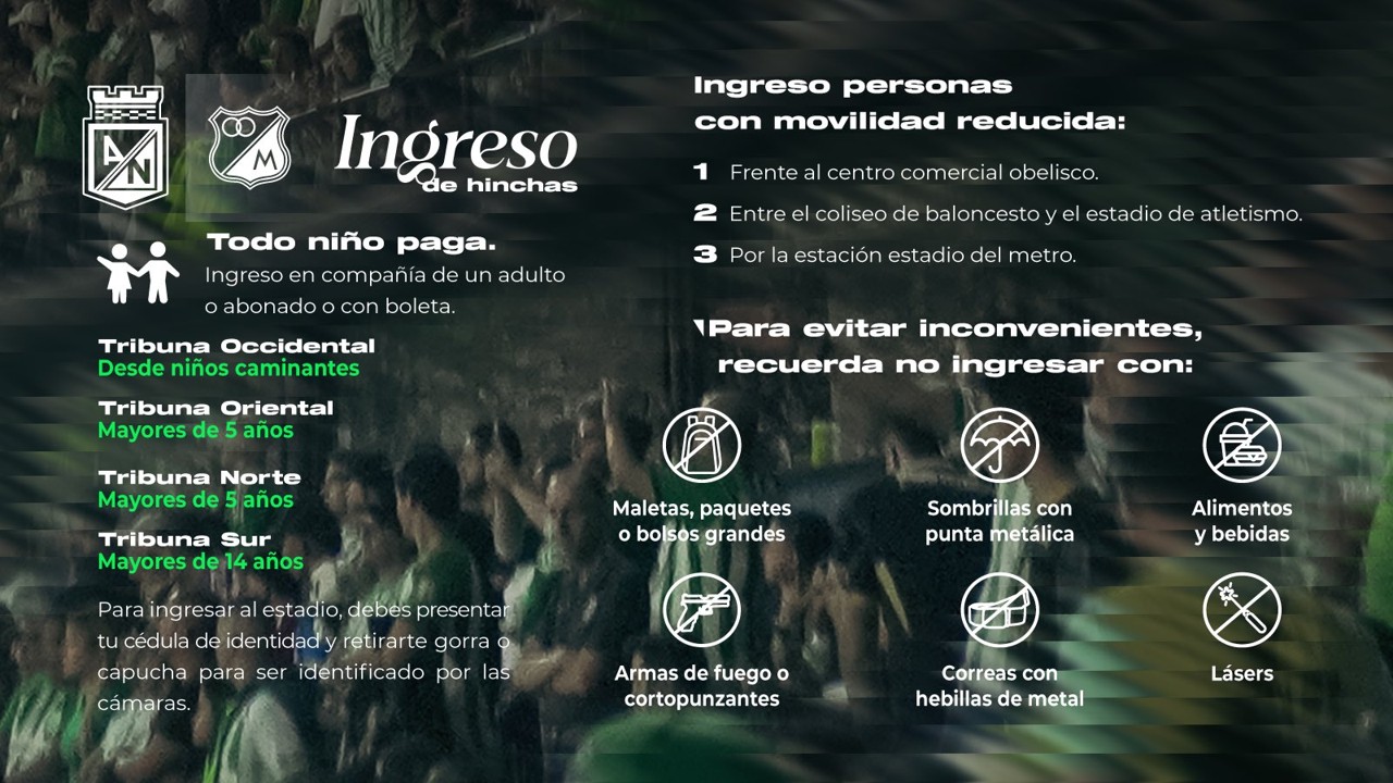 ¡Atanasio a reventar! Todo lo que debe saber para el clásico entre Atlético Nacional y Millonarios: logística, seguridad y actividades 3 nal logistica3