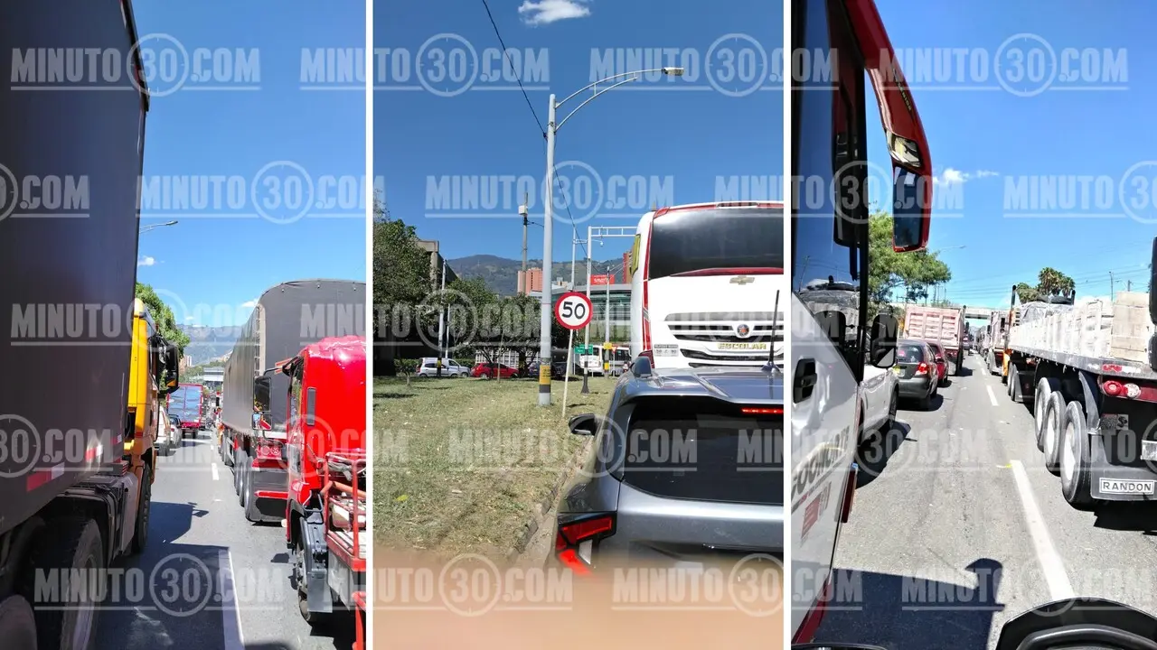 ¡Ármese de paciencia! Monumental trancón de Copacabana a Niquía: «supera los 4 km» 3 Monumental trancón entre Copacabana y Niquía, la mañana de este 17 de septiembre. Fotos: Cortesía