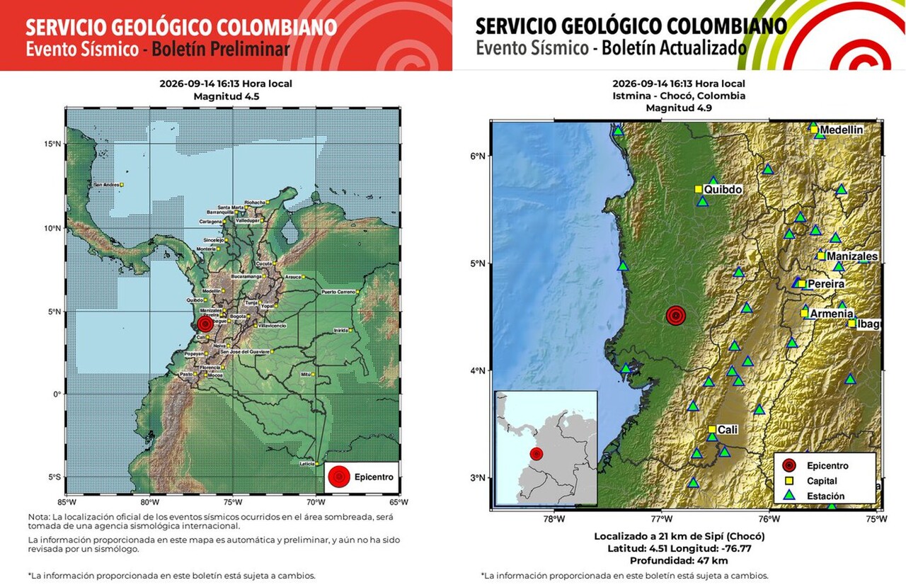 ¡Atención! Continúa el enjambre sísmico en Chocó: temblor de 4.9 estremece el occidente del país 2 temblor 4p