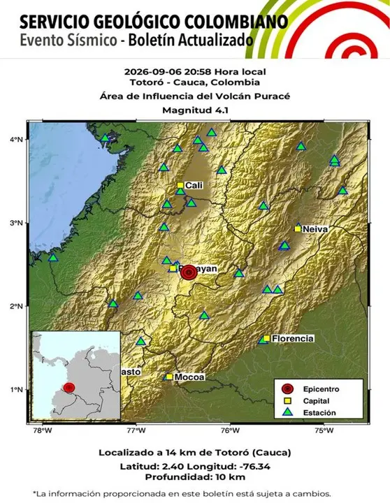 Fuerte temblor en zona de influencia del Volcán Puracé ¿le movió la cama? 2 temblor purace