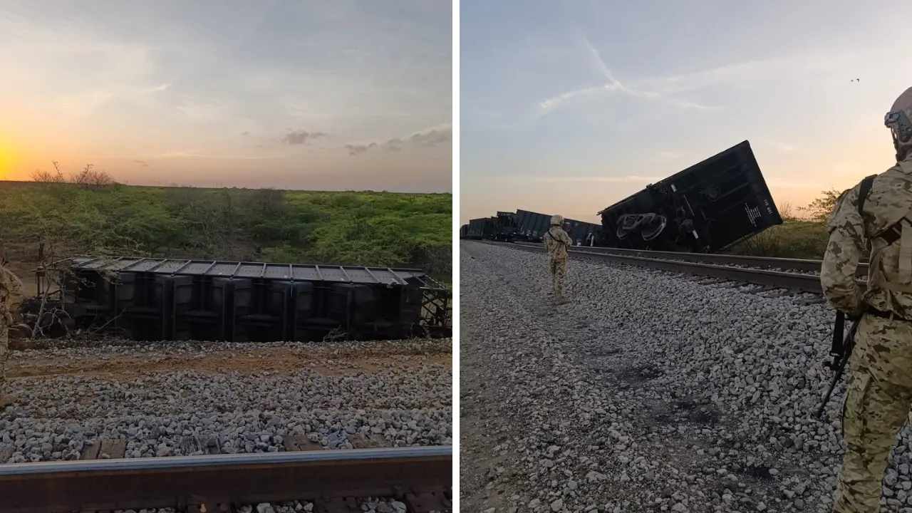 ¡Ataque terrorista! Vuelan la vía férrea y descarrilan vagones de un tren en Cerrejón, La Guajira