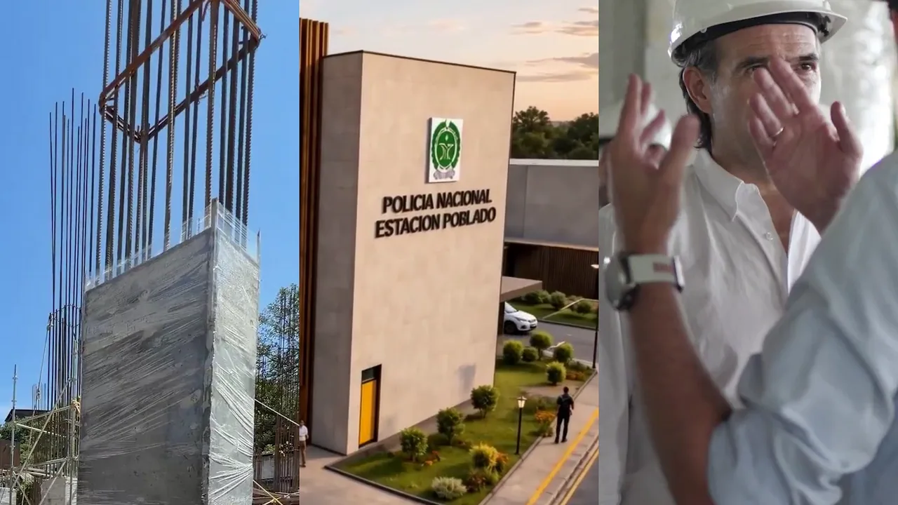 Avance de obra de la nueva Estación de Policía de El Poblado, en Medellín