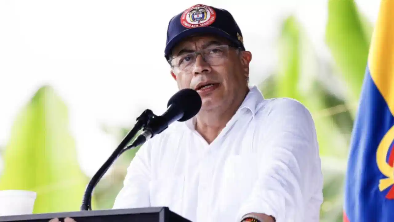 Gustavo Petro, expresidente de Colombia, durante un discurso