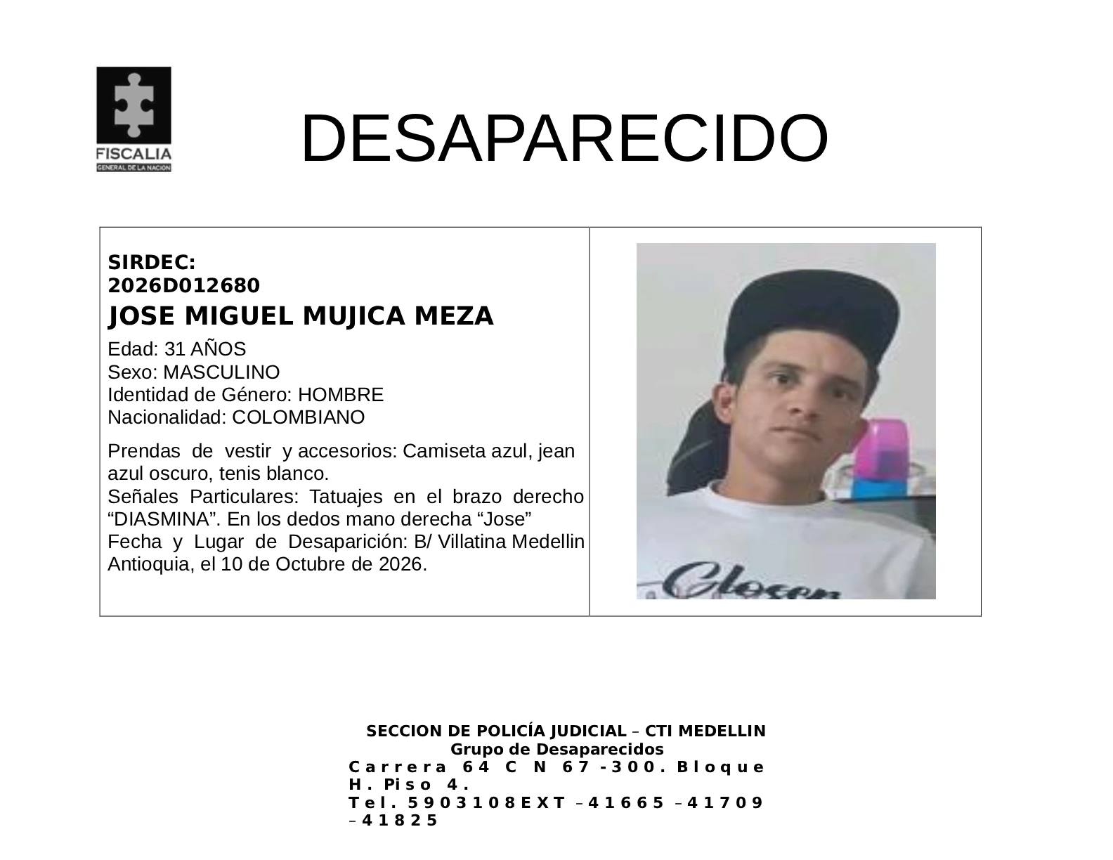 José Miguel Mujica desapareció en Medellín 2 José Miguel Mujica desapareció en Medellín