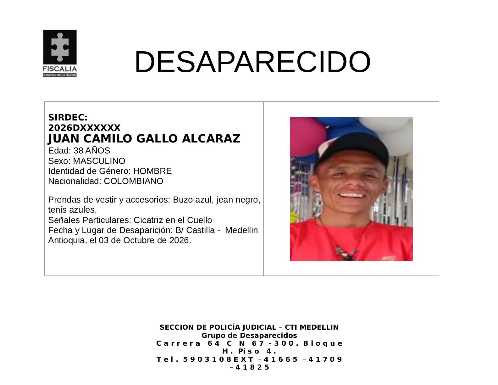 Juan Camilo Gallo desapareció en Medellín 2 Juan Camilo Gallo desapareció en Medellín