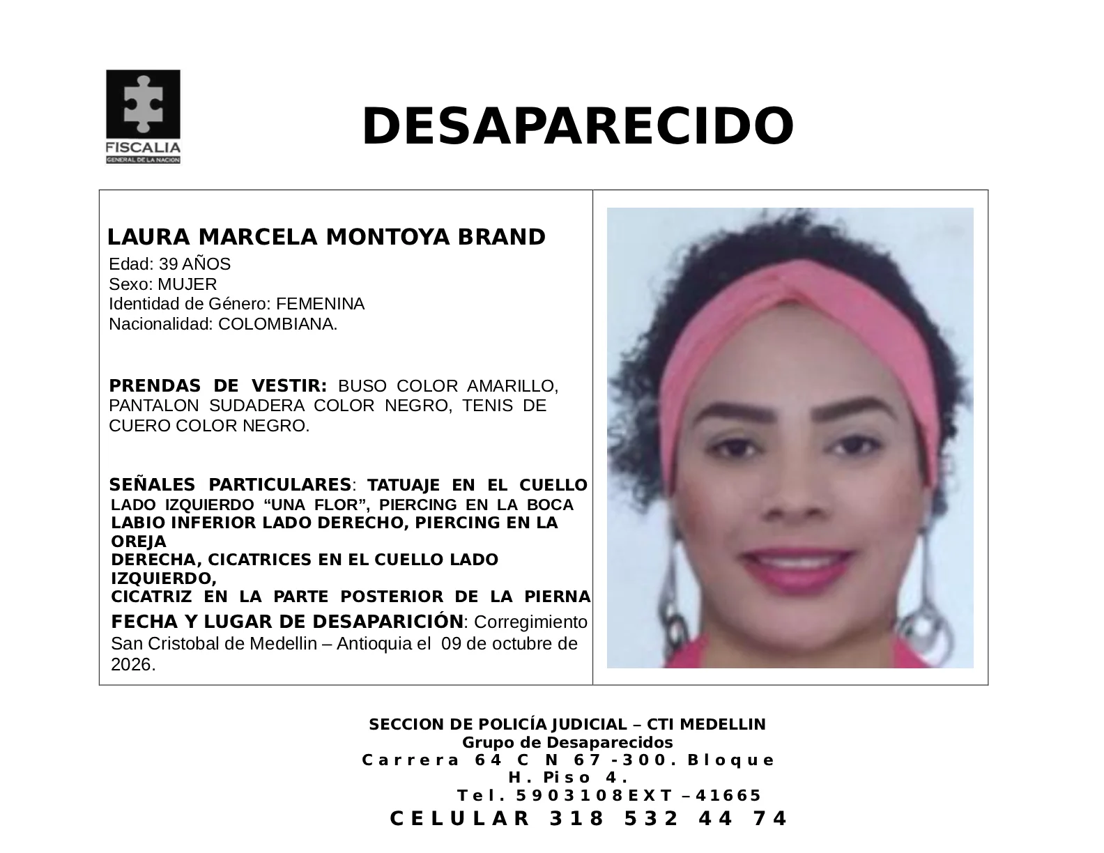 Laura Marcela Montoya desapareció en Medellín 2 Laura Marcela Montoya desapareció en Medellín
