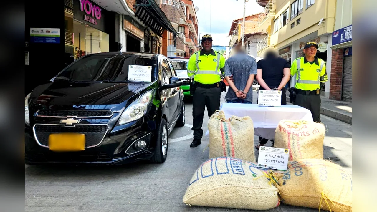Café recuperado y dos capturados en Ciudad Bolívar, Antioquia