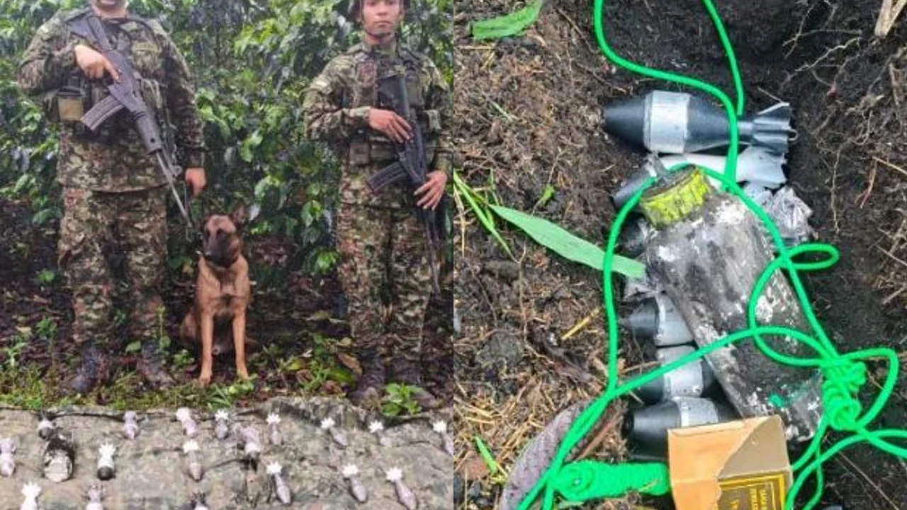 Listos para caer desde el cielo: el Ejército desactiva 35 explosivos de Mordisco en Cajibío