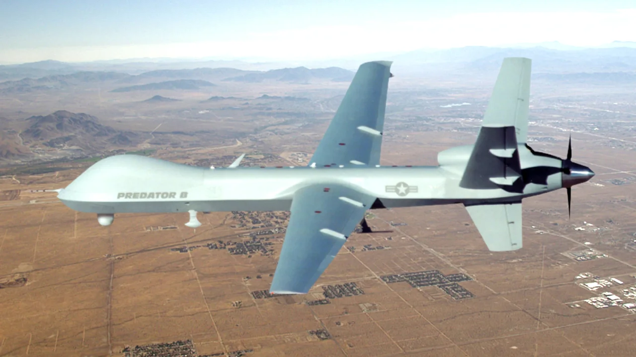 Dron MQ-9 Reaper de la Fuerza Aérea de Estados Unidos en vuelo