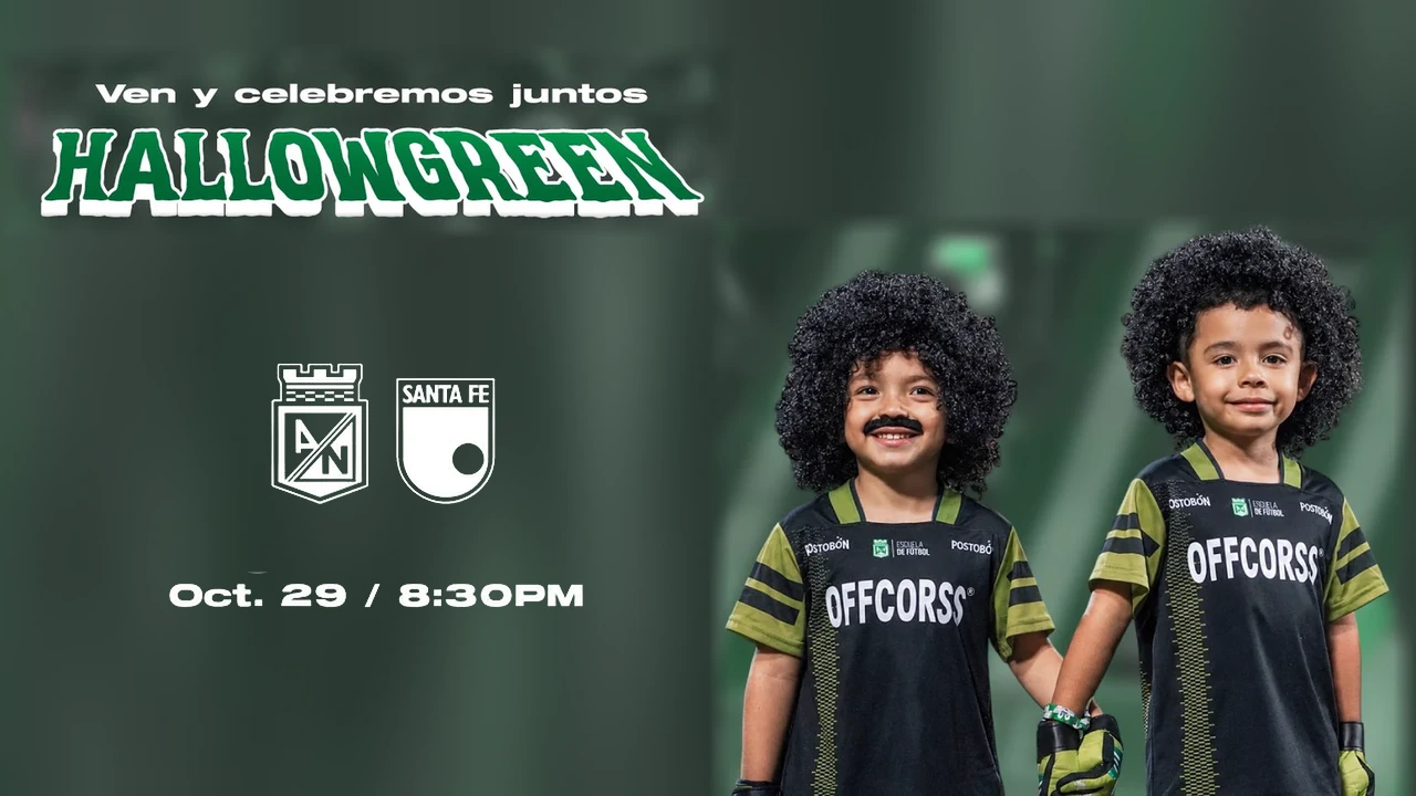 Invitación HallowGreen de Atlético Nacional para el partido ante Santa Fe, el 29 de octubre a las 8:30 p. m.