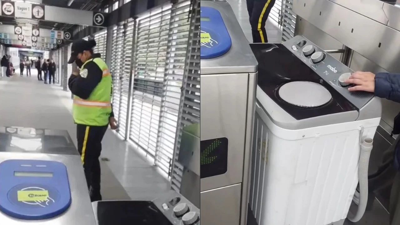 Mujer armó un escándalo en TransMilenio porque no la dejaron subir una lavadora