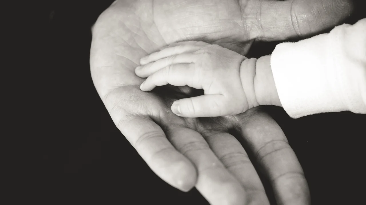 Imagen ilustrativa: mano de un niño pequeño sobre la mano de un adulto