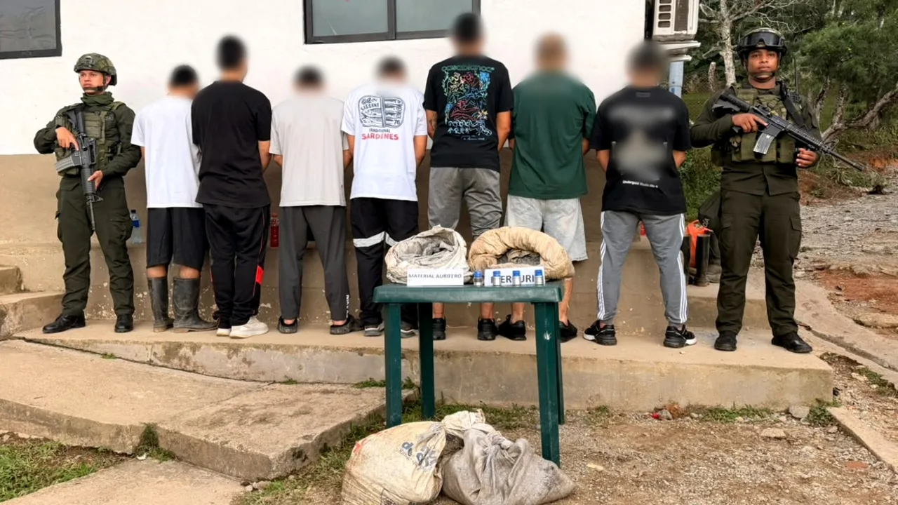 Operación contra la minería ilegal en Segovia: siete capturados y 15.498 kilogramos de material aurífero