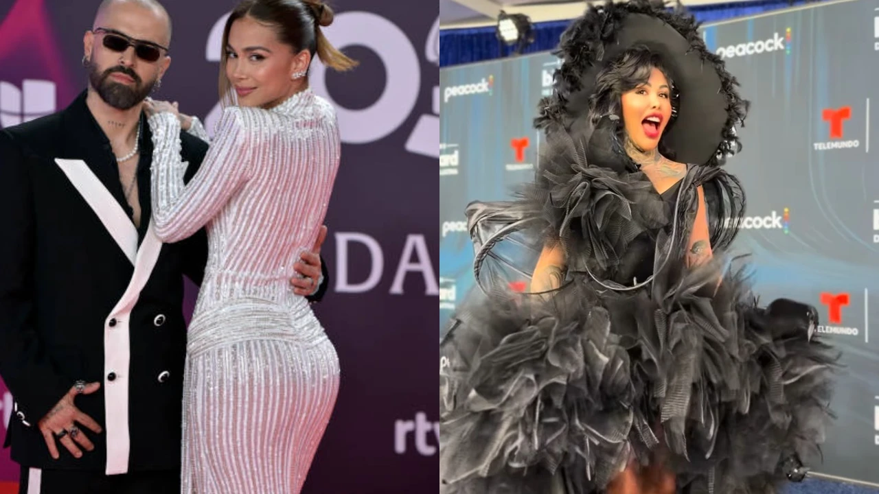 Yina Calderón, y Greeicy Rendón con Mike Bahía