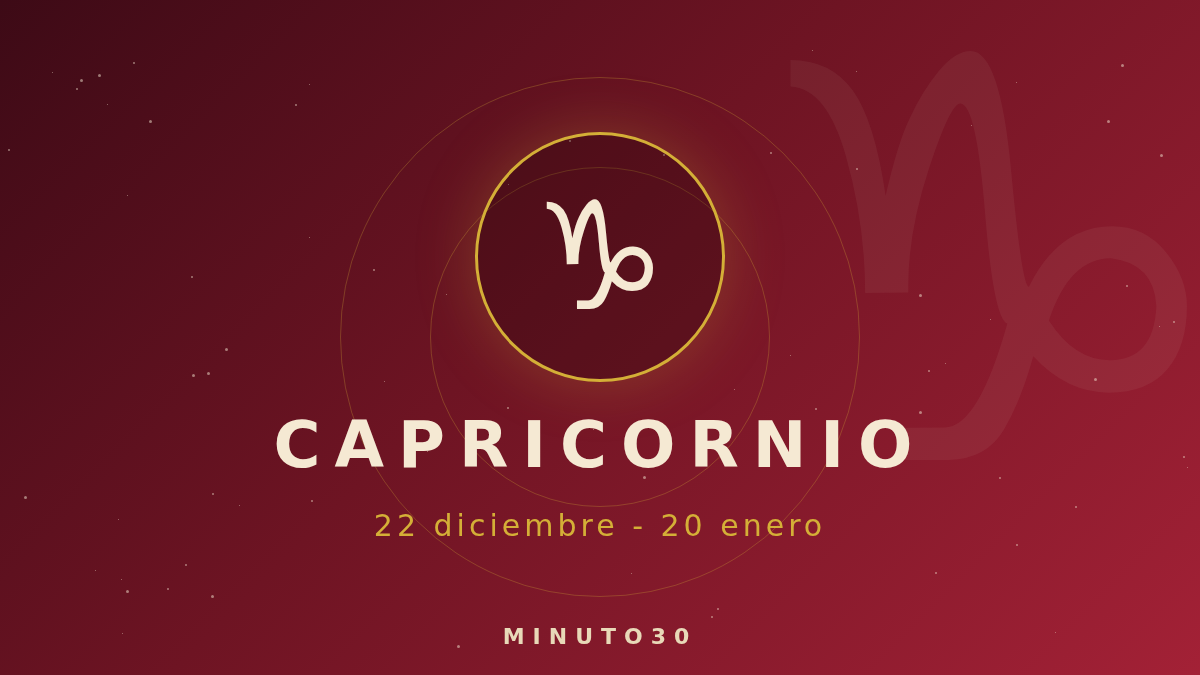 Horóscopo del lunes, 19 de octubre de 2026 11 Horóscopo Capricornio - Minuto30