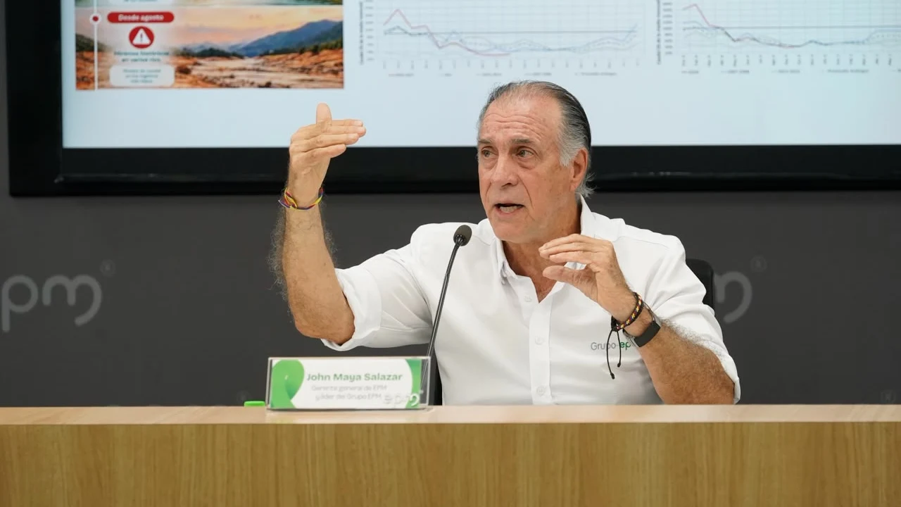 Afinia tiene asfixiado a EPM: esta es la realidad de la empresa en el Caribe 2 John Maya Salazar, gerente general de EPM, durante la rueda de prensa sobre la situación de Afinia