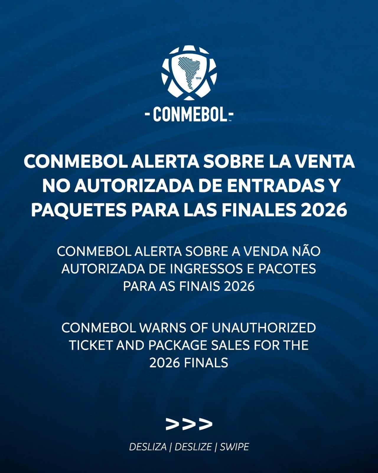 CONMEBOL alerta por venta no autorizada de entradas para las finales de la Libertadores y la Sudamericana 2 Alerta de la CONMEBOL sobre la venta no autorizada de entradas y paquetes para las finales 2026