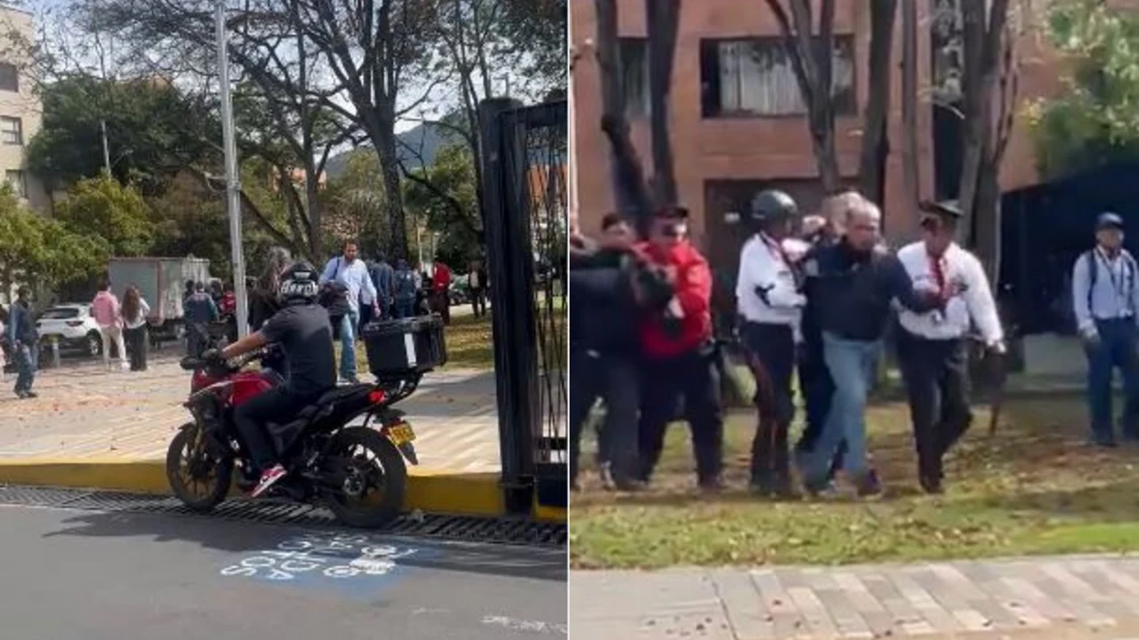 Escena cerca de Unicentro y momento de la captura de dos hombres en el norte de Bogotá