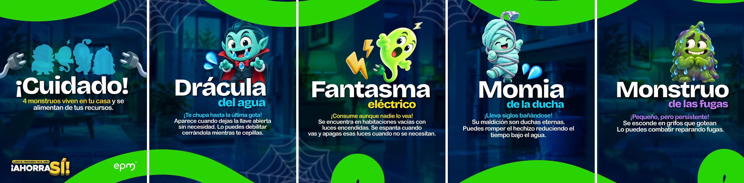 Ahorro de agua: La Fe pasó de 13 a 41 litros por hogar, pero todavía falta para la meta 3 Personajes de la campaña ¡Ahorra Sí! de EPM
