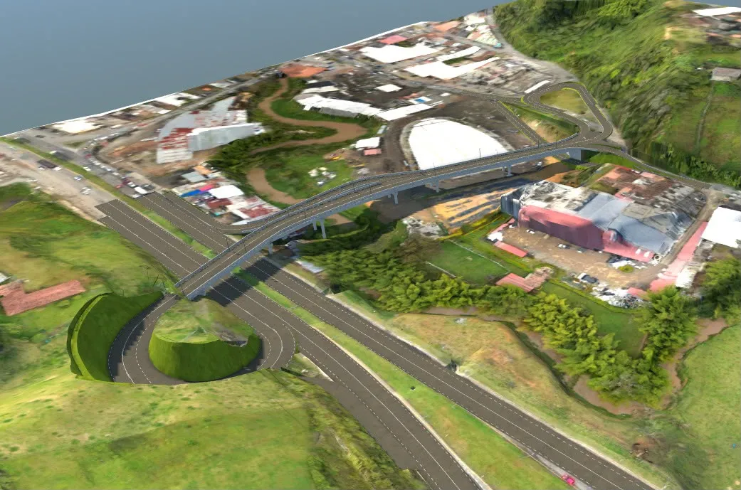 MinTransporte se comprometió a salvar $160.000 millones de excedentes de Devimed para el Oriente antioqueño 3 Render de un puente y un intercambio vial proyectados en el Oriente antioqueño