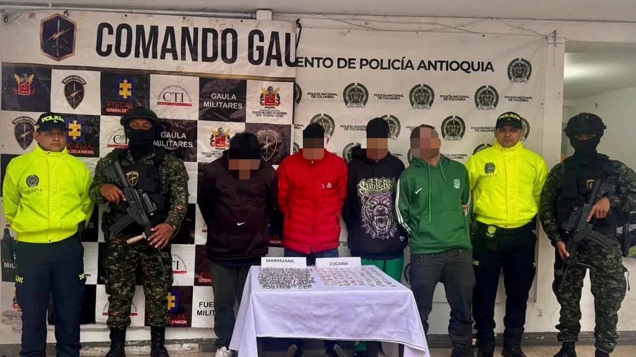 Caen cuatro presuntos integrantes de El Mesa en Marinilla: les incautaron cocaína y marihuana
