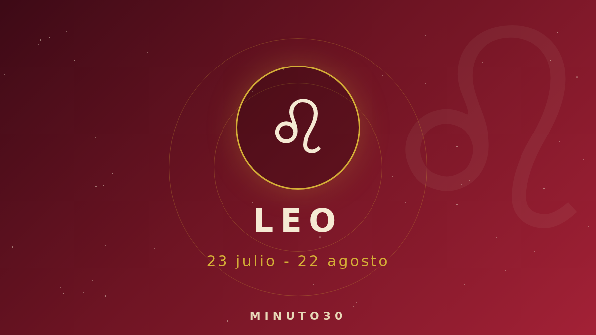 Horóscopo del lunes, 19 de octubre de 2026 6 Horóscopo Leo - Minuto30