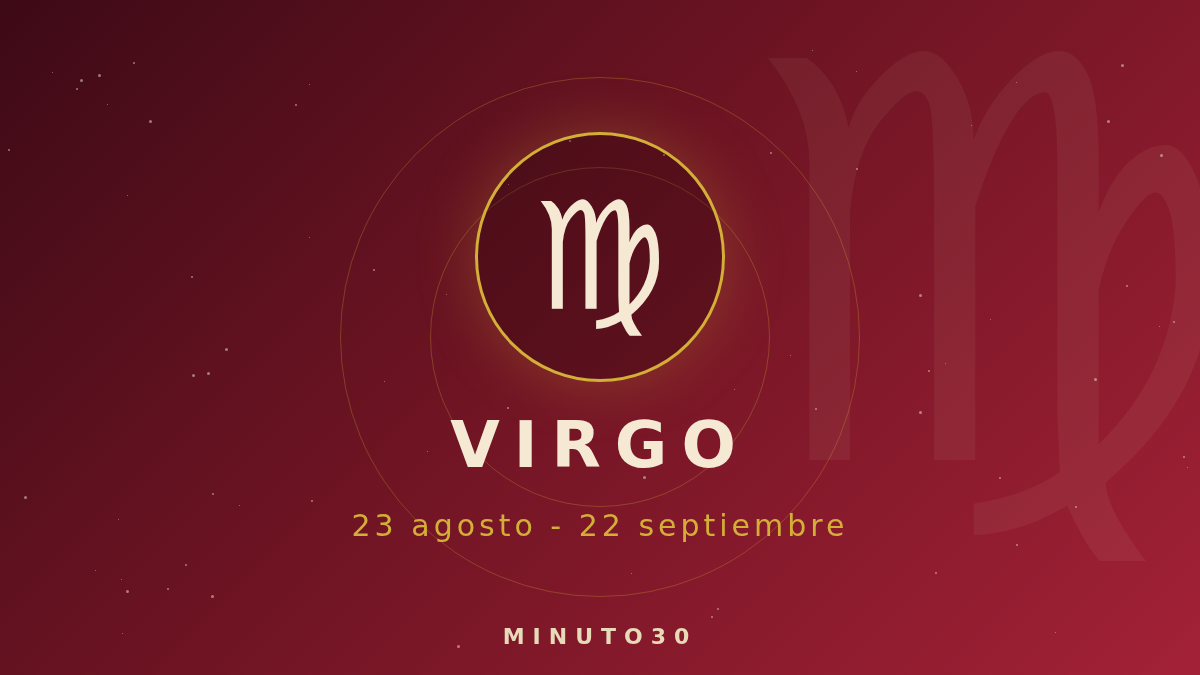 Horóscopo del lunes, 19 de octubre de 2026 7 Horóscopo Virgo - Minuto30