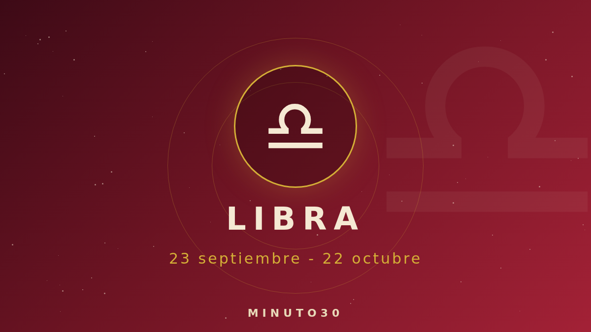 Horóscopo del lunes, 19 de octubre de 2026 8 Horóscopo Libra - Minuto30
