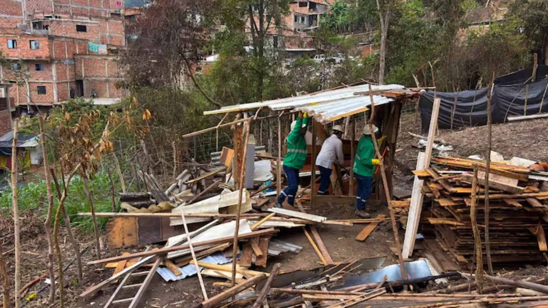 ¡No tenían permiso! Medellín suspende obras y remueve construcciones irregulares en Altavista