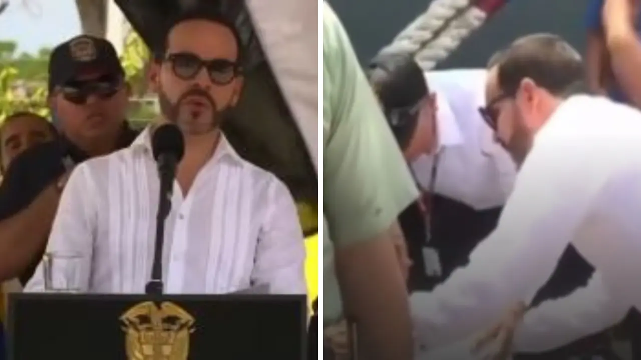 ¡Paró todo! De La Espriella interrumpió su discurso en el Día del Veterano para atender a un asistente desmayado