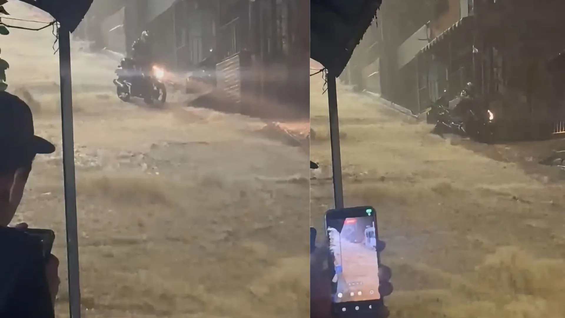 ¡Las calles se volvieron ríos! Fuertes lluvias causaron inundaciones en el barrio Santo Domingo, Medellín